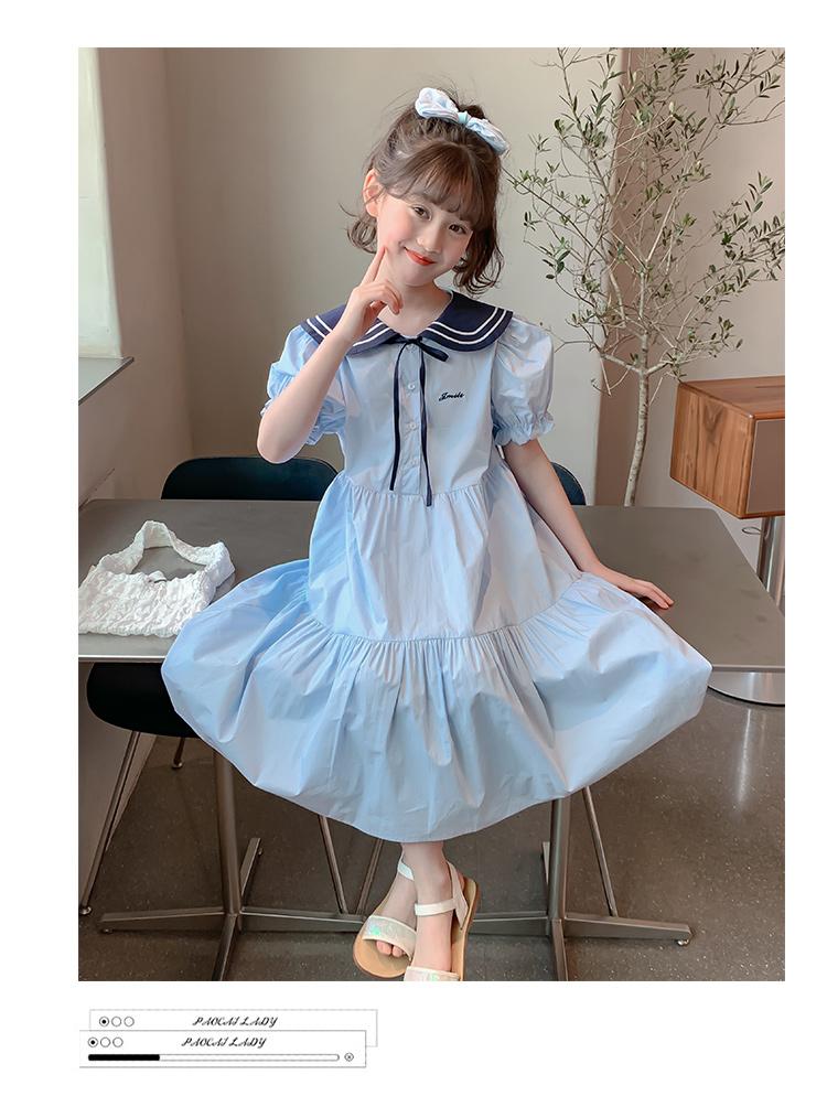Girls' summer dress 2026 new stylish girls' college style dress children's summer dress super beautiful princess dress