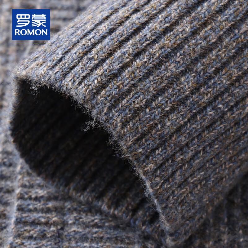 ROMON Men's 100% Pure Wool V-Neck Cardigan Sweater