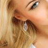 Boucles d'oreilles - Annie - Argent Massif Rhodié 925 - Motifs Feuilles - 2 cm - Système Crochet