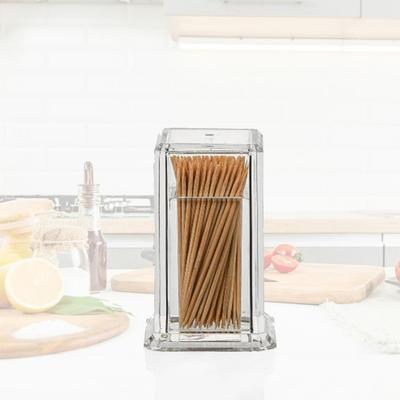 Acrylic Toothpick Bottle Elegant Clean Square Shape Non-toxic For Home Kitchen Storage Gadgets Creative Portable Toothpick Box