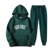 2026 Mens Tracksuit Set Hooded Sweatshirt Pants Winter Fleece Lined Casual Sportswear