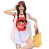 In Summer, the New Sweet and Spicy Style Contrasting Colors Medium and Long Dresses Have a Loose Design Sense, Sleeveless Vest T-shirt Skirt.