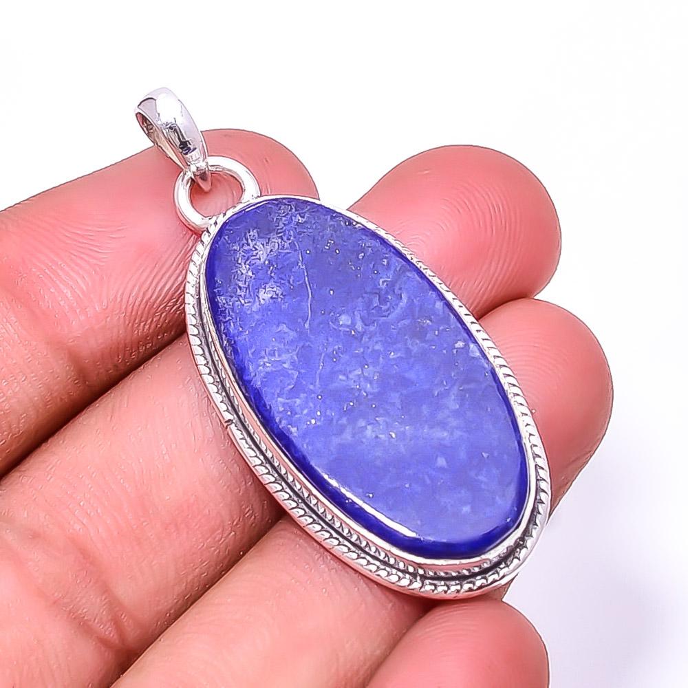 

Подвеска из стерлингового серебра 925 пробы с натуральным лазуритом, Афганистан, 1,95 дюйма, P28