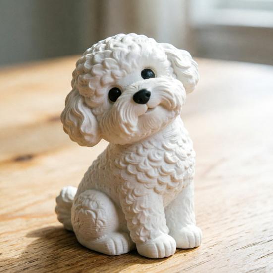 Dog Figurine 3D Printed Lifelike Mini Animal Sculpture for Home Office Desk Shelf Decor Collectible Gift for Dog Lovers