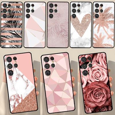 Love Rose Gold Style Case For Samsung Galaxy S23 S21 S22 Ultra Plus S20 FE Note 20 Note 10 S8 S9 S10 Plus Cover