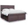 Box Spring Bed with Mattress Dark Brown 180 X 200 Cm Fabric