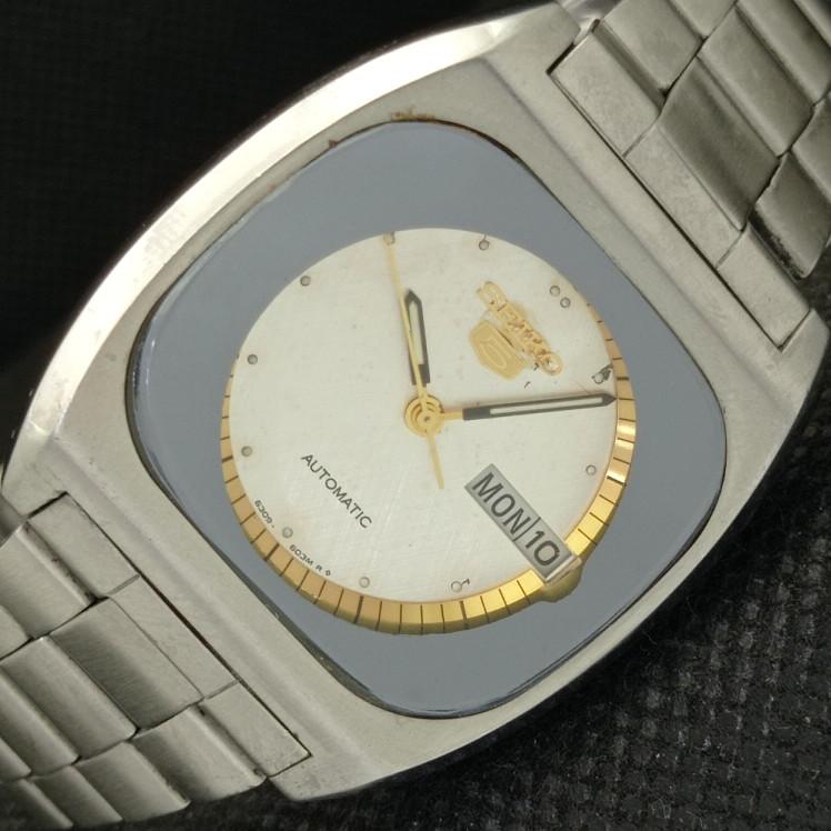 

USED VINTAGE SEIKO 5 AUTO 6309A JAPAN MENS ORIGINAL DIAL WATCH 608a-a315147-9 SKU608a-a315147