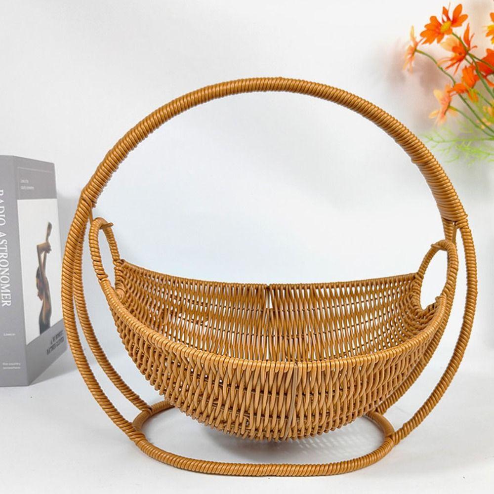 With Handle Imitation Rattan Basket High Grade Multipurpose Storage Basket Home Kitchen