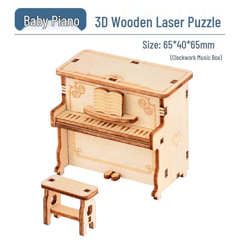 Children's Wooden Ferris Wheel Music Box Puzzle – DIY Carousel and Piano Assembly Toy