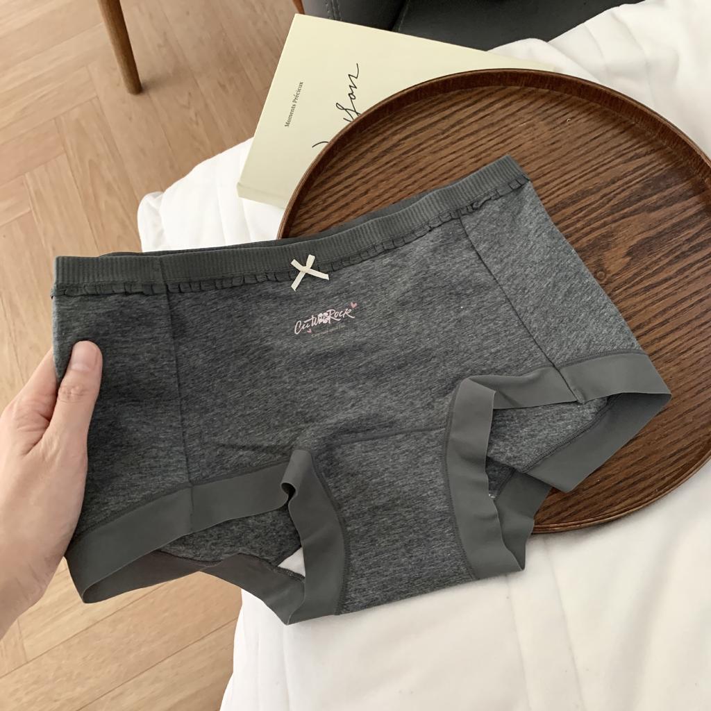 Ladies' Spring and Autumn Sweet Bow Floral Print Pure Cotton Extended Crotch Waist Bag Hip Briefs