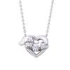 Cinnamoroll Dancing Stone Necklace Open Heart Silver 925 Cubic Zirconia