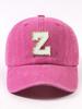 Fuchsia Pink Letter E Patch Casual Dad Hat Adjustable Unisex Outdoor Sun Visor Cap