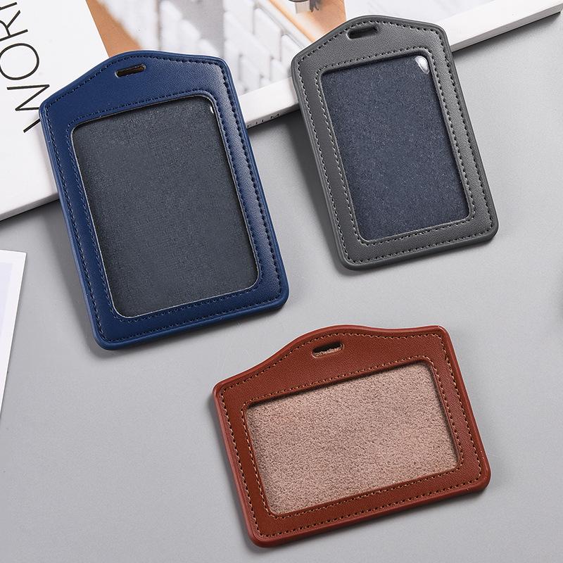 Genuine Leather ID Badge Holder for Work