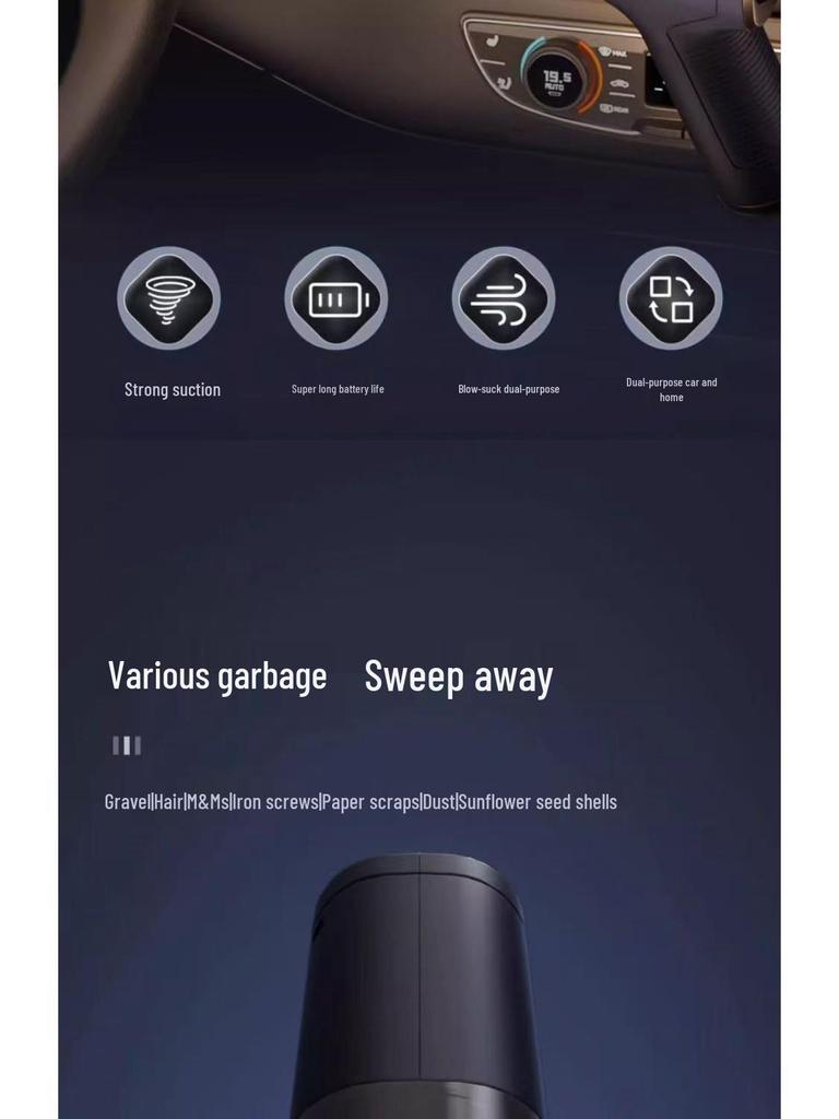 Dual-Use Wireless Mini Car & Home Vacuum Cleaner with Suction and Blowing Functions