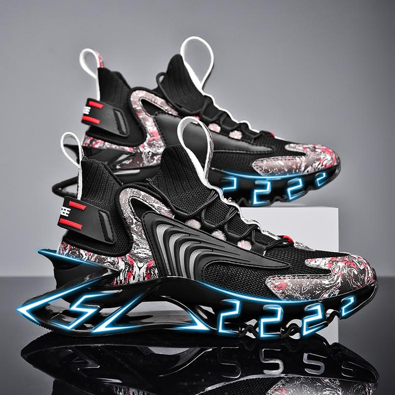 Men Sneakers Flying Woven Casual Sports All-match Men's Shoes Plus Size Shoes Shock Absorption TPU Sole Air 46