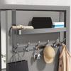 Strong Load-bearing Door Rear Storage Rack Double-layer No Drill Door Behind Coat Hook 5/6/7 Hooks Space Saving