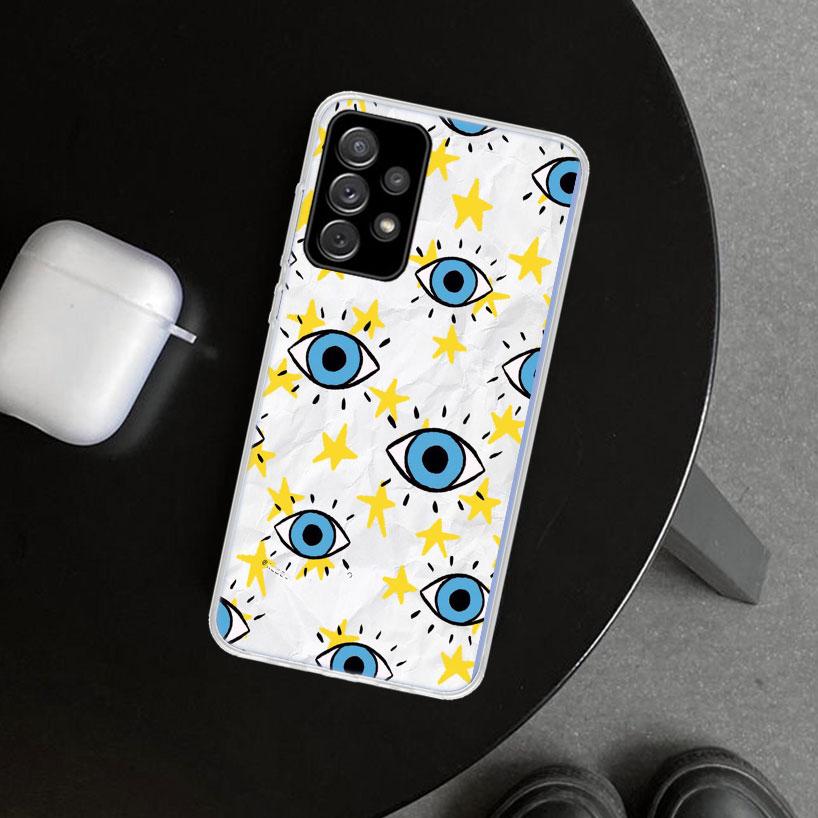 Lucky Blue Evil Eye Phone Case for Samsung Galaxy A17 A16 A26 A36 A56 A57 A37 A15 A25 A35 A55 A14 A24 A34 A54 A13 A23 A33 A53 Ga