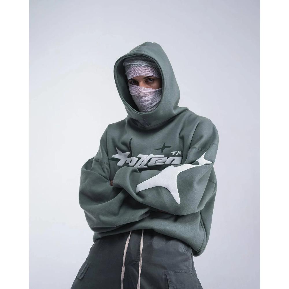 RogueWave Hip Hop Street Pár Mikina Potisk Mikina s Kapucí Volná Ležérní Mikina Tide Pánské Dámské Oblečení