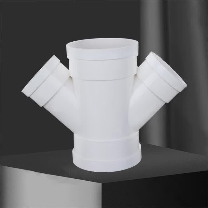 PVC Drainage Pipe 50x50mm Oblique Four-Way Connector