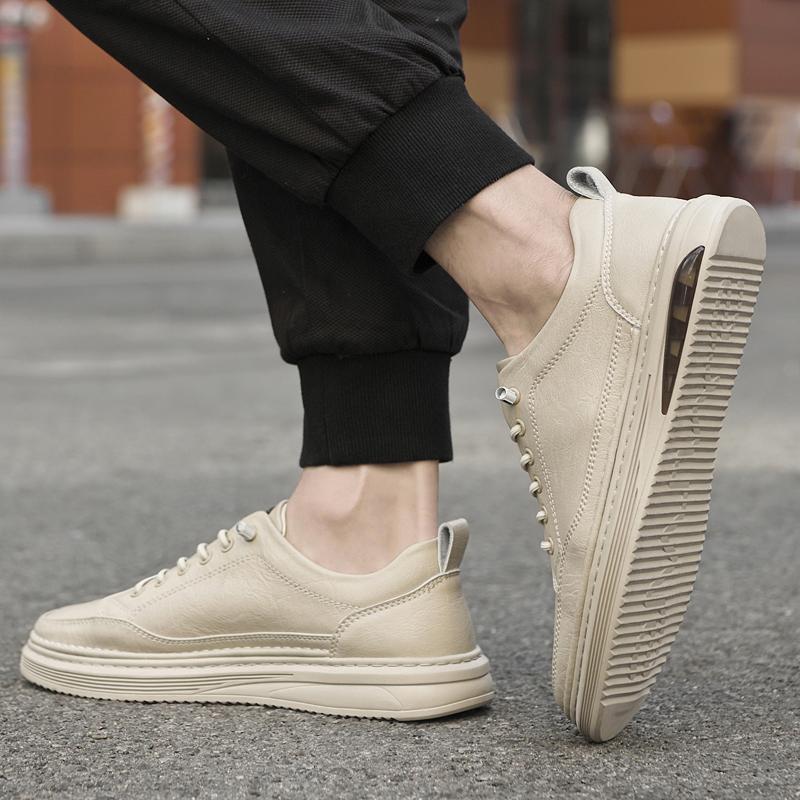 Leather Casual Outdoor Sneakers Men 2025 Flat Designer Soft-sole Board Shoes Comfy Antiskid Genuine Leather Oxford Shoes