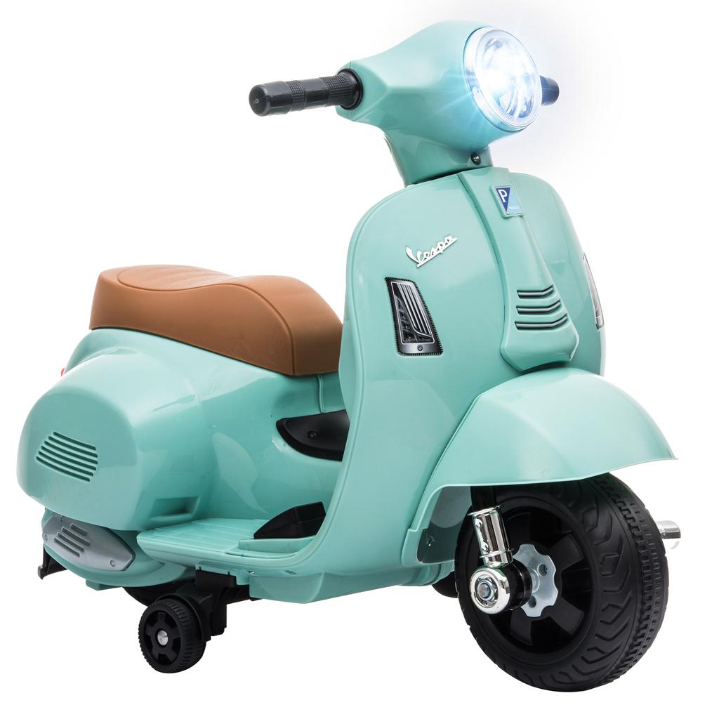 Licensed Vespa 6V Ride On Motorcycle for Kids Max. 25KG Green