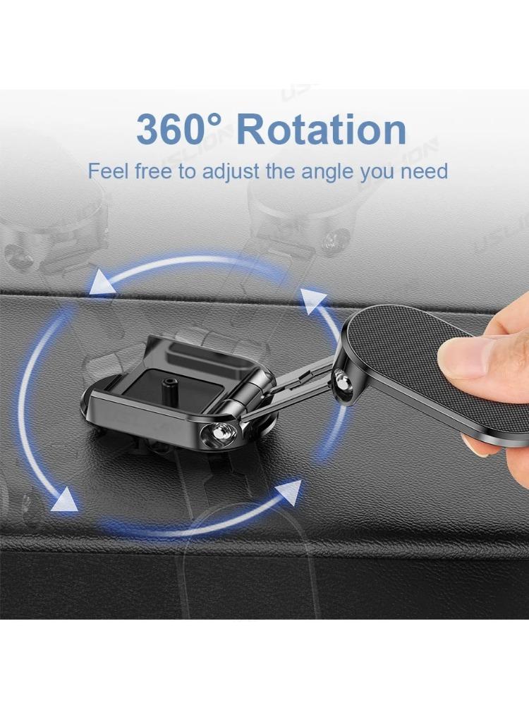 720 вращающийся металлический магнитный автомобильный держатель для телефона складная — фото 9