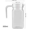 Tbest Acrylic Pitcher with Lid,Transparent Juice Jug Water Pitcher for Iced Tea,500ml Acrylic Transparent Bottle Striped Water Ice Cold Jug with Lid