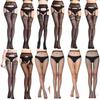 Buauty 12 PCS Black Fishnet Stockings For Women, Thigh Hight Fishnet Tights, Ladies Fish Net Tights Plus Size One Size Fit All