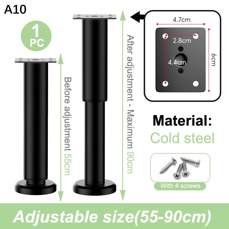 Heavy-Duty Adjustable Height Bed Frame Support Legs Furniture Support Columns Universal for Bed Sofa Cabinet Dresser Table
