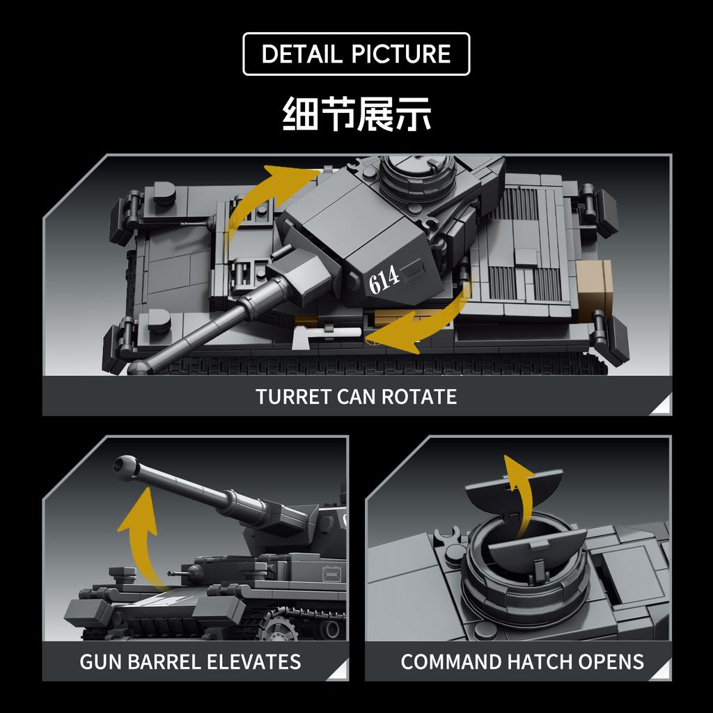 PANZER IV MOC Collectible Model Handmade DIY Series Model Bricks Moc Toys Tank Model DIY Assembly Kit DIY Toys Birthday Gift
