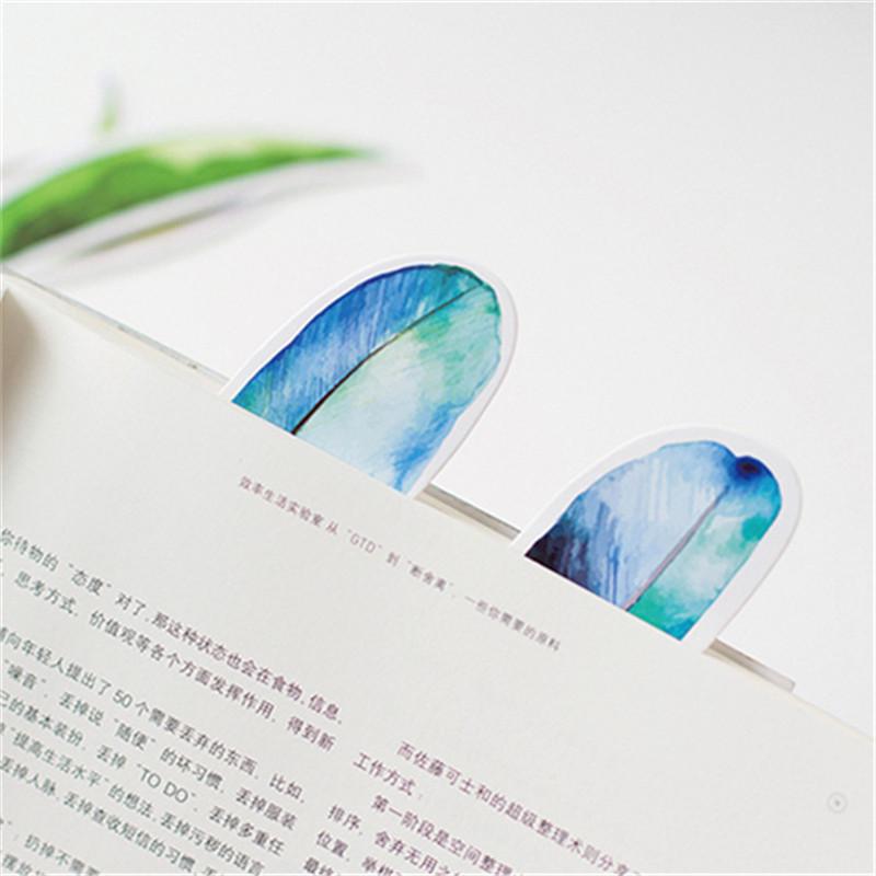 30pcs Beautiful Kawaii Cute Cartoon Read Realistic Feathers Office School Bookmarks Gift Stationery