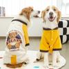 Bear Pattern Dog Jumpsuit Color Block Four Legged Clothes Cartoon Dog Warm Pajamas  Outdoor
