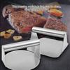 Burger Press Stainless Steel Non-stick Hamburger Maker Anti-corrosion Patty Making Gadgets Squeeze Grease Grilling Utensil