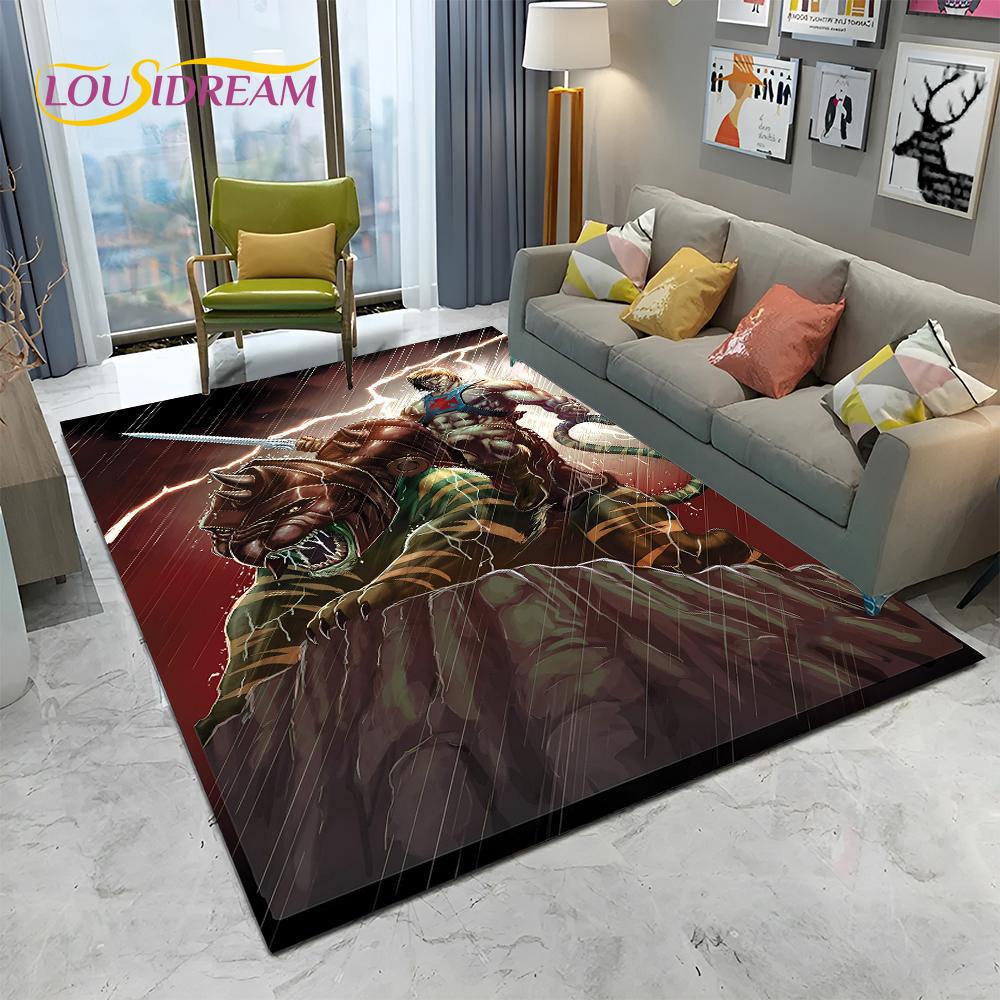 3D Retro Cartoon He Man Masters of Universe Carpet Rug for Home Living Room Bedroom Sofa Doormat Decor,kid Area Rug Non-slip Mat