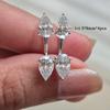 FEOBUR 4ct Pear Cut Two Moissanite Stud Earrings 925 Silver Sparkly Waterdrop Diamond Ear Jacket for Women Jewelry Gift