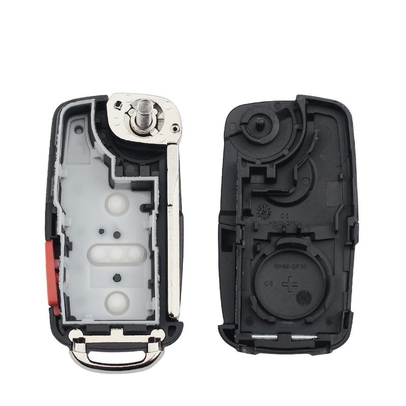 KEYYOU 10PCS 2 3 4 Buttons Filp Key Case For VW For VOLKSWAGEN Caddy Eos Golf Jetta Beetle Polo Tiguan Touran Remote Car Shell