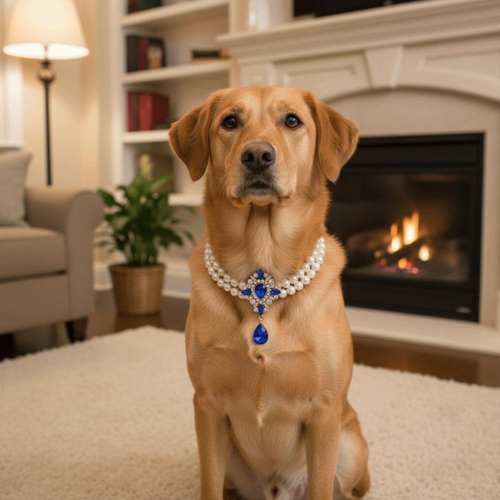 Adjustable Pet Pearl Necklace Vintage Cat Pearl Collar Fashion Dog Princess Necklace Photography