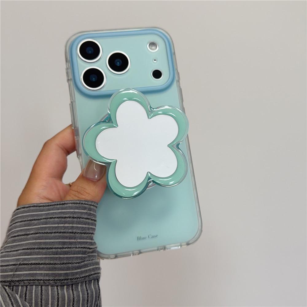 Jade Green Magnetic Floral Stand for iPhone 17 Pro Case Compatible with New 15 Pro 16PM Female