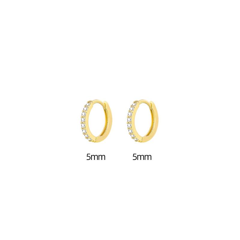 Huitan Simple Stylish Round Hoop Earrings Full Cubic Zirconia for Women Minimalist Earrings Gift Cool Ear Ring Statement Jewelry