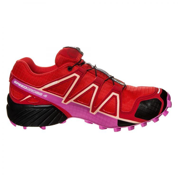 Salomon Speedcross 4 Gtx Comfortable Durable Waterproof Low Top Trail Running Shoes Women sneaker Red 394666