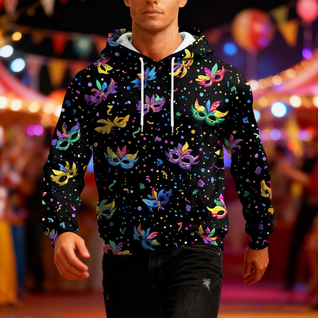 Men's Long-Sleeve Casual Hooded Sweatshirt
