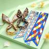 Design Luxury Bracelets for Women,Silk Printed Silk Scarf Cuff Bracelet,Hollow Open Cuff Bracelets,Vintage Jewelry Gift
