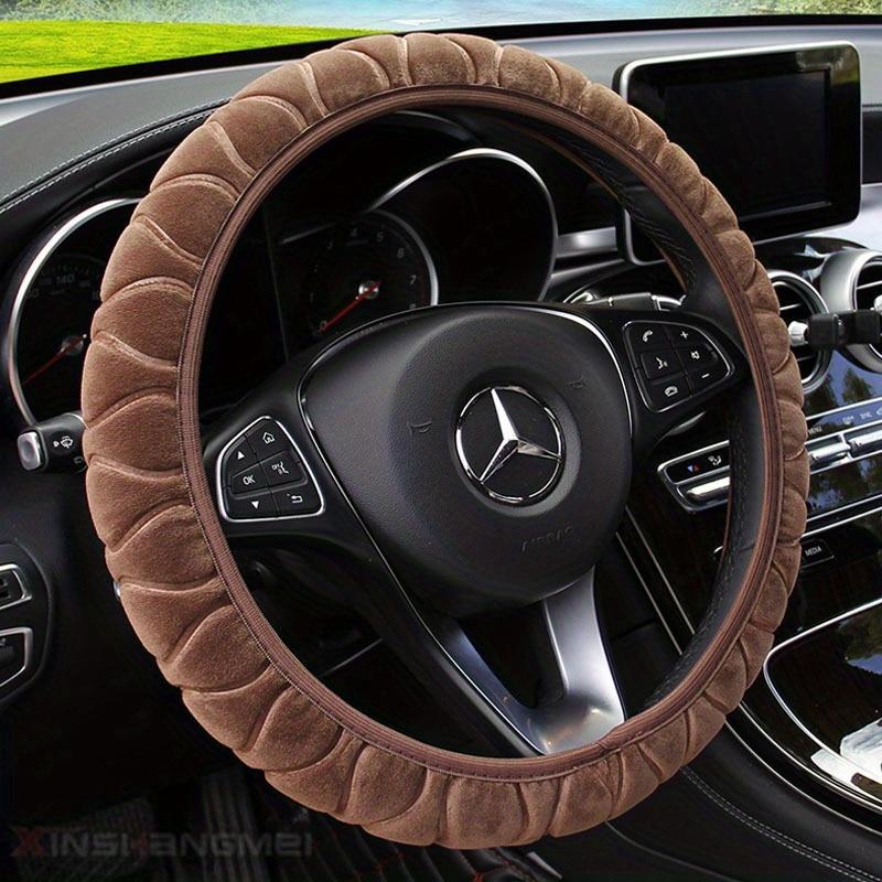 1Pc Car Steering Wheel Cover Protector Decoration Warm Super Thick Short Plush Collar Soft for Women Man