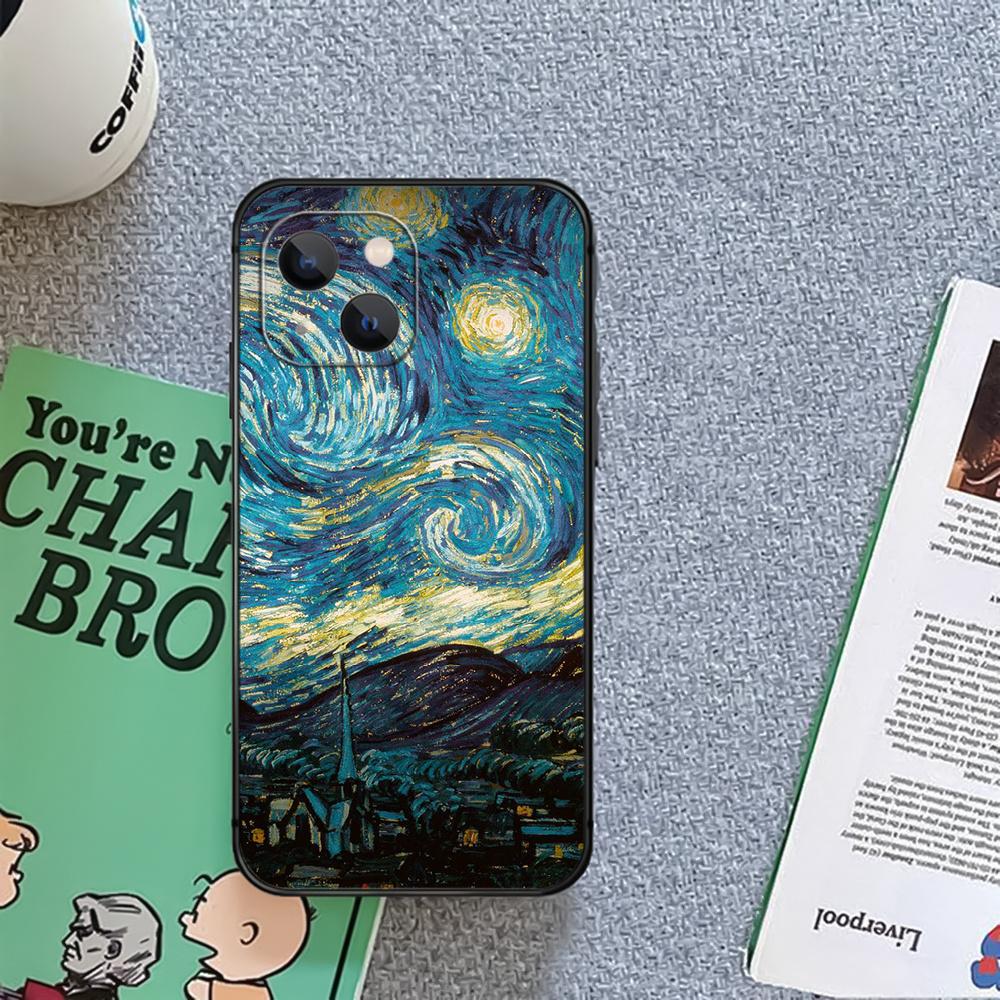 Starry Night Van Gogh Kryt na telefon Coque pro Iphone Xiaomi Mi Samsung Galaxy Redmi Note AS 11 12 13 14 15 22 23 24 5G Pro Plus Max Fe Ultra