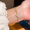 Adjustable Flower Bracelet Sparkling Zircon Exquisite Metal Pull-out Bracelet Crystal Pull Handmade Zircon Bracelet