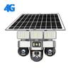3-Lens Solar Camera, Outdoor Surveillance, WiFi, Floodlight Night Vision, Security Audio Camera, 16000mAh Battery CCTV