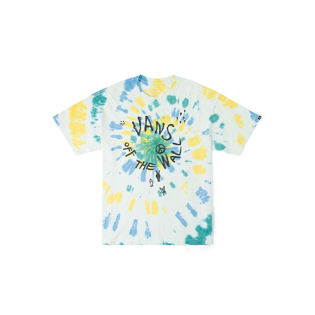 Vans American Round Neck Letter Short Sleeve T-Shirt Unisex T-Shirt Off-White Tie-Dye VN000GYFCV3