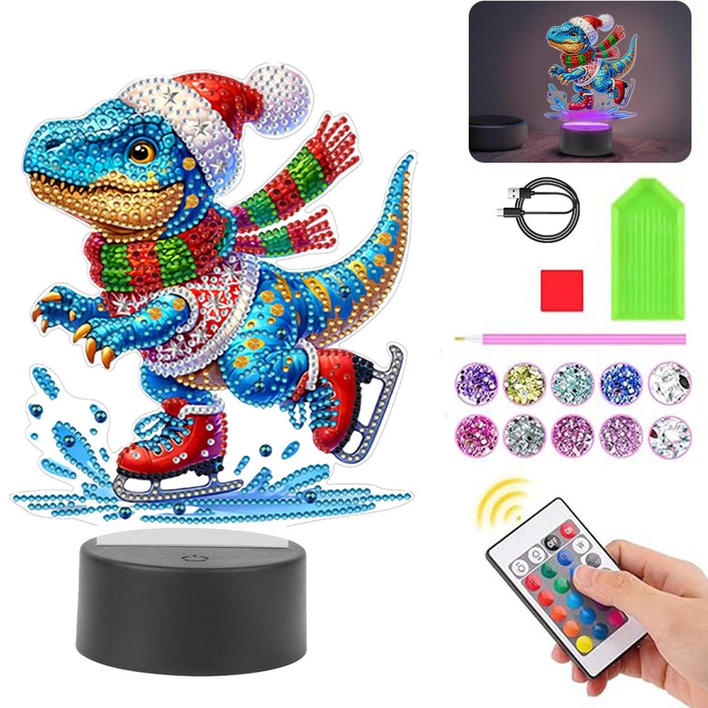 Acrylic Double Sided Vase Decorative DIY 5D Diamond Lamp Diamond Painting Night Light Diamond Art Light Ornaments for Art Crafts