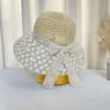 Straw Hat Women's New Small Fresh Lace Straw Hat Summer Travel Sun Protection Hat Big Brim Beach Sun Hat