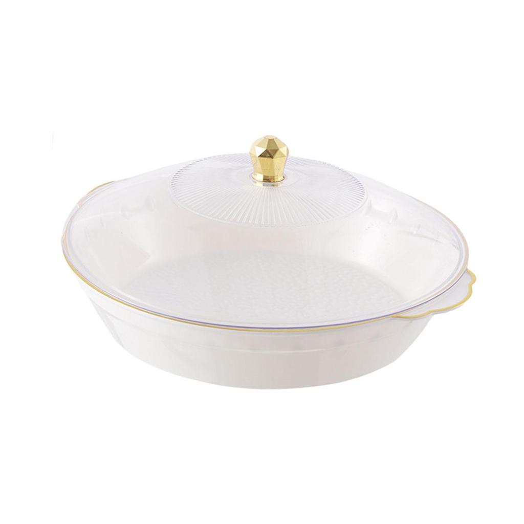 Ciotola per Frutta con Coperchio Vassoio da Portata Rotonda con Manico Organizer Piatto Decorativo Piatto per Frutta per Soggiorno Festa Tè Colazione
